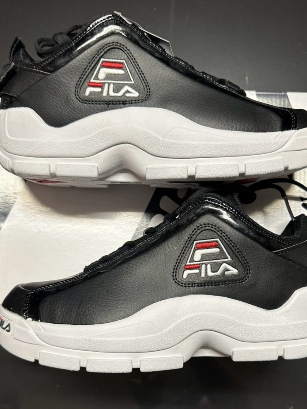 Fila Grant Hill 2 Low 96 Black White 1BM00609 Basketball Shoes Men's Sz 7.5 NEW!